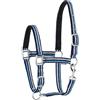 START ENJOY THE RIDE Start Zari Silver Mini Shetty - Cavezza per pony regolabile in 2 posizioni per Minishetty & cavalli in miniatura, doppia cucitura, con moschettone e accessori argentati (blu scuro, pony)