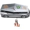 twostronking Ombrello per Auto Completamente Automatico, Posto Auto Coperto Mobile Pieghevole, Tenda Da Tetto Auto, Con batteria ricaricabile, Avvio Remoto, Antivento,impermeabile, Antigrandine,Grey4.2m