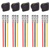 ETOPARS 5 Pezzi 12V 25A Interruttore a Bilanciere Rotondo Blu Luce | Interruttore a Pulsante 25mm Impermeabile Auto Interruttore a Levetta Pannello ON/off 3Pin con Cavo