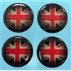 Gelz 4 adesivi con bandiera Union Jack, diametro 40 mm, bombati lucidi