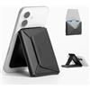 Bettdow Porta carte per MagSafe Wallet, blocco RFID, 10 porta carte Snap Field Wallet, supporto portatile per telefono cellulare per iPhone serie 17/16/15/14/13/12, nero