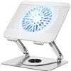 ICARE Supporto PC Portatile con Ventole PC Magnetica, Rotazione a 360°, Portata 10KG e 18dB Silenzioso, Supporto per Laptop/Tablet Fino a 16