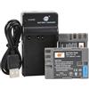 DSTE 2-Pack Batteria + Caricabatteria Compatibile per Fuji NP-150 FinePix S5 Pro, FinePix IS Pro Digital Camera