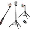 Andoer Bastone Selfie, Bastone Selfie Treppiede con Otturatore Remote Supporto per Telefono, Selfie Stick Estensibile Compatibile con Smartphone Camera per Fotografia Live Streaming Youtube,1,5 m
