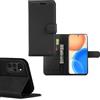 C D R Custodia per Motorola Moto G22, in similpelle nero, a libro con chiusura magnetica, funzione stand e portafoglio con portatessere