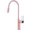 SWHC Rubinetto Lavello Cucina, Rubinetto Da Cucina, Miscelatore Monocomando Lavello Con Erogatore Estraibile, 2 Tipi Di Getto E Girevole a 360°, Regolabile Calda E Fredda (Pink)
