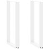 vidaXL Gambe per tavolo consolle a forma di U 2 pz bianche 38x(72-73) cm in acciaio