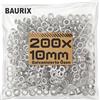 BAURIX® 200 Occhielli (Ø 10 mm) per Pinza TALOS - SOLO OCCHIELLI - per Teli, Tendalino, Pelle e Tende - Ideale per Fai-da-te, Sartori e Bricolage - Pinza disponibile separatamente