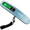 BAGAIL Bilancia per bagagli digitale, Pesavaligie Sospesa con Display LCD Retroilluminato, Bilancia da Viaggio, Bilancia per Valigie Portatile con Gancio, Capacità 110 libbre/50 kg, Batteria Inclusa