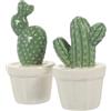 ROMISBABA Soprammobili Moderni 2pezzi Cactus Finto in Porcellana Decorazione da Tavolo Dettagli Vividi e Colori Belli, per Decorazioni Natalizie e Arredamento Casa