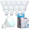 E-QUICKLY lampadina gu10 led - faretti led 7w equivalenti 50w, lampadine led gu10 luce fredda 6000k, faretto da interno, attacco gu10 led 6000k, lampadine 630 lumen ad alta efficienza, 10 pz