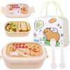 FCXVXCL Capybara Borsa Porta Pranzo Cartoni Animati Scatola Pranzo con Scomparti e Posate Portatile Design Isolamento Termico per Lavoro Scuola Ufficio Viaggi Spiaggia