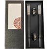 Guador, 2 paia di bacchette in acciaio inox, lavabili in lavastoviglie, con supporto, per chopsticks, per mangiare, sushi, bacchette cinesi, colore nero