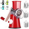 Dreamhigh® Taglia Verdure Manuale, Mandolina per Verdure con 3 Acciaio Inox Pale Tamburo, Forte Aspirazione, Grattugia Verdure, per Cucina Verdure, Patate, Carote, insalate, Tritatutto
