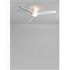 CREATE / WIND CALM CUSTOM RATTAN/Ventilatore da soffitto con luce rattan bianco pale legno naturale bianco con telecomando / 40W, Doppia luce, Ø132 cm, luce LED 3 temperature