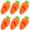 GAROZATION Sollevatori Coperchio Pentola in Silicone Arancia, 6 Pezzi | Forma Carota Creativa, Protezione Anti Trabocco, Presa Confortevole, Mantiene Coperchio Sollevato