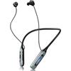 Caijin Cuffie Bluetooth sportive con cavo e archetto da collo, cuffie Bluetooth in-ear con cancellazione del rumore ENC, impermeabilità IPX6 e bassa latenza per fitness/ciclismo/ufficio (nero)