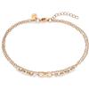 s.Oliver Anklet - Elegante cavigliera in acciaio inox lucido - oro rosa - catena rolò regolabile fino a 25 cm - impermeabile e delicato sulla pelle