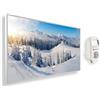 KÖNIGHAUS Riscaldatore a infrarossi Könighaus - 1200 Watt + termostato smart e APP Könighaus - una stufetta elettrica a basso consumo - Cornice bianca (07. Paesaggio innevato)