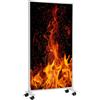 KÖNIGHAUS Riscaldatore a infrarossi Könighaus - 450 watt - a basso consumo = riscalda in 2 minuti - con piedini e termostato - riscaldatore mobile - look piacevole con motivo: Fiamme