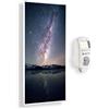 KÖNIGHAUS Riscaldatore a infrarossi Könighaus - 800 Watt + termostato smart e APP Könighaus - una stufetta elettrica a basso consumo - Cornice bianca (18. Cielo stellato 2)