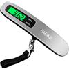 BAGAIL Bilancia per bagagli digitale, Pesavaligie Sospesa con Display LCD Retroilluminato, Bilancia da Viaggio, Bilancia per Valigie Portatile con Gancio, Capacità 110 libbre/50 kg, Batteria Inclusa