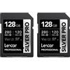 Lexar SILVER PRO Scheda SD 2x128GB, Scheda di memoria SD UHS-II, V60, U3, C10, F