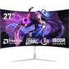 27 Pollici 280Hz Curvo Monitor per Computer Da Gioco, 1800R，FHD 1080P, 98% Srgb,