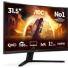 AOC Gaming Monitor CQ32G4VE 32 pollici Curvo 2560x1440, WQHD, 180Hz, Fast VA Pan