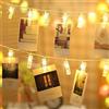 B-right Luci per Foto con mollette 2,2M 20 Clip Lucine LED decorative a batteria, Bianco caldo, Lucine decorative per Camera, appendi Foto da Parete, Catene Luminose Interno, Regali per Natale.