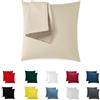 Flowen Federe Cuscini Divano 50x50 Set da 2 Copricuscini Decorativi 100% Cotone Jersey Tessuto Morbido Anallergico Antiacaro e Traspirante Fodere con Cerniera Nascosta Lavabili in Lavatrice