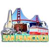 Quwsne Calamita da frigorifero San Francisco California Stati Uniti magnete da frigorifero souvenir di viaggio città regali turistici 3D classici punti di riferimento artigianali fatti a mano