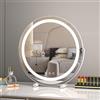 ACHZYFT Specchio Di Vanità Del Tavolo Da Toeletta, Cosmetico Del Trucco Libero, Alta Definizione Portatile Regolabile 360° Rotante Per Bagno (Size:30cm, Color:Bianco)