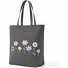 Delindo Lifestyle Kit da ricamo fai da te, motivo floreale, borsa della spesa, 44 x 37 cm, tessuto prestampato con filo da ricamo