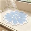 SHIJHUI Tappetino da doccia rotondo con fiore, per doccia interna, tappetino da bagno in luffa in PVC, tappetino da bagno antiscivolo anti-muffa con scarico, ad asciugatura rapida (blu navy, 50 x 50 cm)