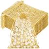 KATELUO 50 Pezzi Oro Sacchetti in Organza 13x18 cm Sacchetti Regalo in Organza, Sacchetti Organza Oro, Borse Organza con Coulisse Sacchetti di Caramelle per Nozze Regalo Caramella Partito Gioielli Fête Noël