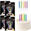 Nivofu 20 Pezzi Candeline Compleanno Fiamma Colorata, Candele Magiche per Torta Senza Fumo con Supporti, Candele Colorate Particolari per Decorazioni Festa Bambini Adulti Anniversario Matrimonio