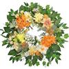 OCSOSO Corona di Fiori Artificiali 60cm Arancione per Porta Ingresso, Ghirlanda Primaverile Estiva con Ortensie Dalie Peonie, Decorazione Moderna da Parete Stile Rustico, Regalo di Inaugurazione