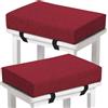 uyeoco 2/4 Pezzi Cuscino per Sgabello Rettangolare 3/5/8 Spesso Sgabello da Bar Cuscino Sgabello da Toeletta Rimovibile Morbido Antiscivolo Cuscini con Lacci di Fissaggio(Wine red,2pcs 30x30x3cm)