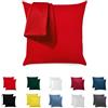 Flowen Federe Cuscini Divano 50x50 Set da 2 Copricuscini Decorativi 100% Cotone Jersey Tessuto Morbido Anallergico Antiacaro e Traspirante Fodere Quadrate per Arredo Moderno Letto e Sedia