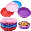 Xiuyer Silicone Torta Stampo Rotondo, 12 PCS Teglia Crostata Silicone, Stampi Crostata Rotonda, Tortiera Bakeware Antiaderente Riutilizzabili Cake Mold Set per Pastichieria Torte Muffin(10.8x2.3cm)