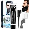 LureLuxe 80ml Tintura Barba Uomo,Colorante Barba Uomo,Colore istantaneo baffi,Per Copertura Dei Capelli grigio,Rapide,facile,Cura Personale Maschile Quotidiana(Nero)