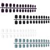 FOMIYES 96 Pezzi Unghie Finte Quadrate Corte Manicure Opaca Satinata Unghie Artificiali Per Viso e Mani Copertura Completa Unghia Finta Blu Verde Preziosa Nero