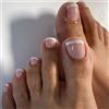 MEITREND 24 unghie finte per piedi francesi, copertura completa, naturali, lucide, da incollare, quadrate, per nail art fai da te (francese B)