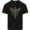 Gildan T-Shirt Bambino Nero Maniche Corte Excalibur Tribal Con Stemma