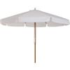 Ombrellone da Giardino con Doppio Tettuccio Ø325x250 cm in Legno di Bambù e Poliestere Crema