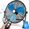 Ventilatore da Terra Pale Ø51 cm con Telecomando Silenzioso Inclinazione Regolabile Nero