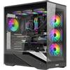 Noua Cool GH200 | Case PC Gaming ATX Mid Tower | Ventola PWM Led ARGB | USB 3.0 e Type-C | Supporto Raffreddamento Liquido 360 mm | Vetro Temperato e Mesh | Bianco