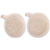 FRCOLOR Asciugamani Esfolianti Corpo in Materiale Pitting e Toweling Beige 2 Pezzi Set Facili da Pulire per Rimuovere Polvere Durante la Doccia