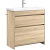 vidaXL Set di mobili da bagno in rovere Sonoma, 81 x 40 x 84,5 cm, decorazione moderna per bagno, unità portaoggetti funzionali, scaffali, armadietti da bagno e design contemporaneo